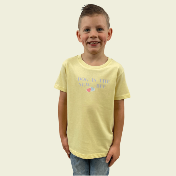 #Dog is the new #Bestfriend Butter Cotton Tee For Kids - Image 2