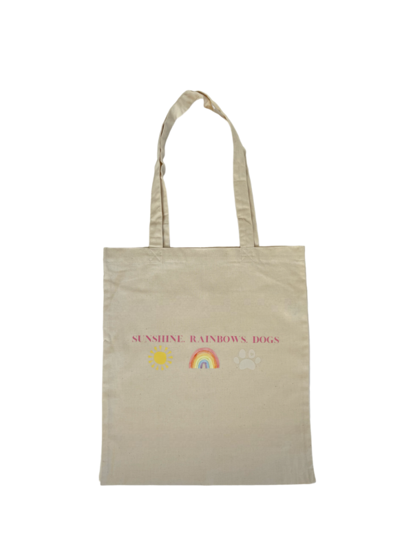 Sunshine, Rainbows, Dogs Cotton Tote Bag - Image 6
