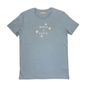 Dogs and Love Sky Blue Cotton Tee for Kids