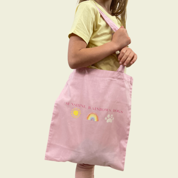 Sunshine, Rainbows, Dogs Cotton Tote Bag - Image 2