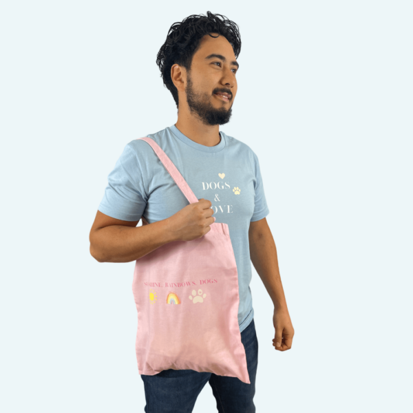 Sunshine, Rainbows, Dogs Cotton Tote Bag - Image 3