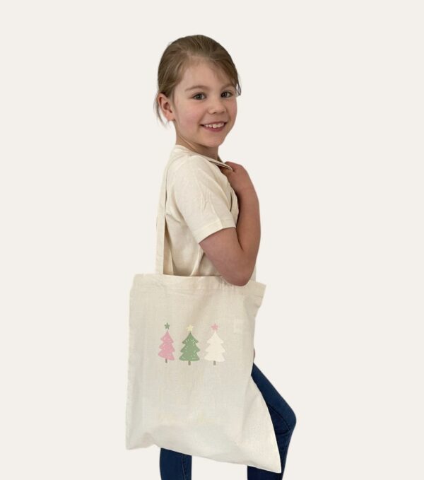 Holly Jolly Dog Vibes Natural Cotton Tote Bag - Image 3