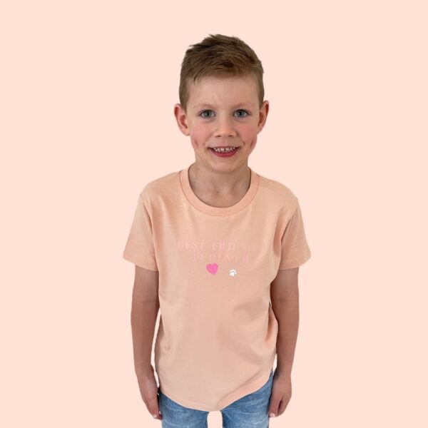 Best Friends Furever Peach Cotton Tee For Kids - Image 2