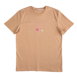 Best Friends Furever Peach Cotton Tee For Adults