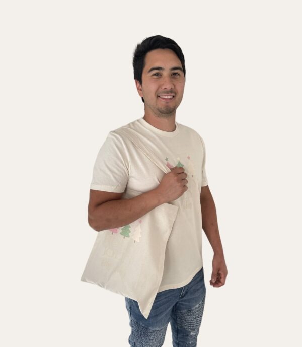 Holly Jolly Dog Vibes Natural Cotton Tote Bag - Image 2
