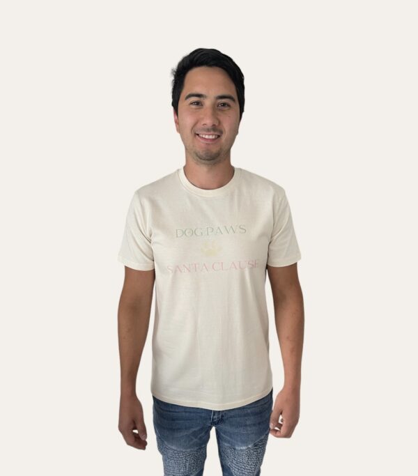 Dog Paws Santa Clause Natural Cotton Tee For Adults - Image 2