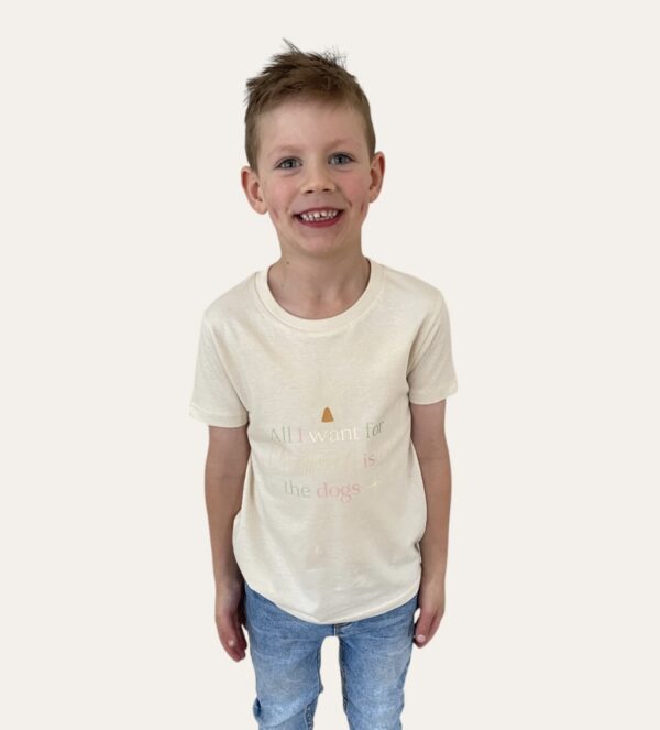 All I Want For Christmas Is All The Dogs Natural Cotton Tee For Kids - Image 2