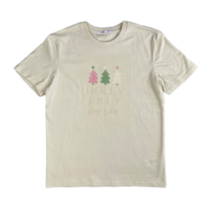 Holly Jolly Dog Vibes Natural Cotton Tee For Kids