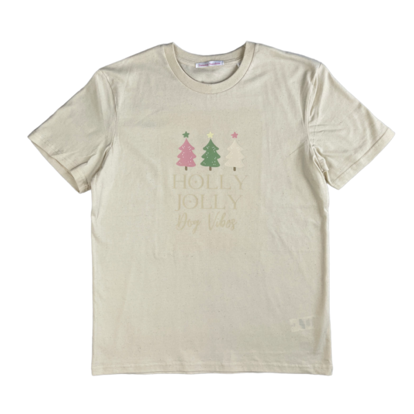 Holly Jolly Dog Vibes Natural Cotton Tee For Kids