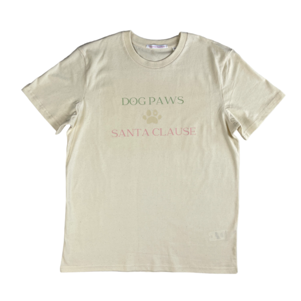 Dog Paws Santa Clause Natural Cotton Tee For Kids