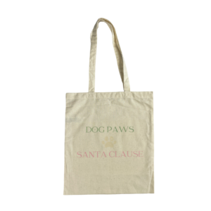 Dog Paws Santa Clause Natural Cotton Tote Bag