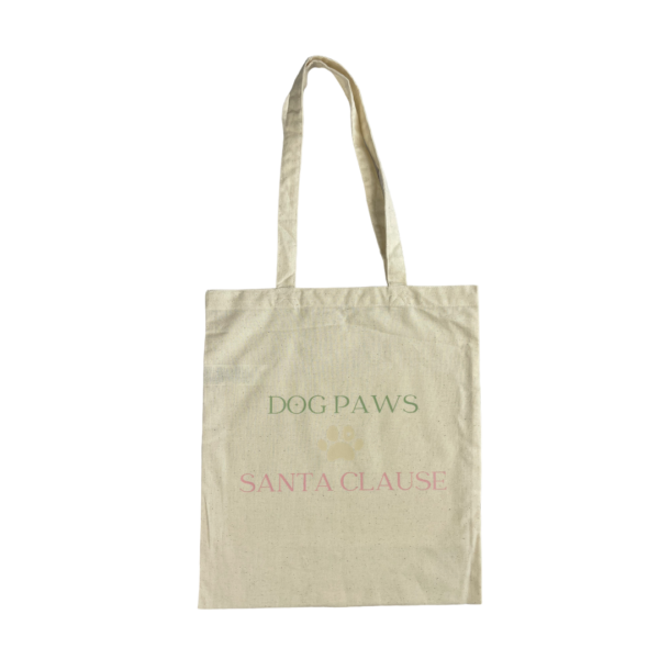 Dog Paws Santa Clause Natural Cotton Tote Bag