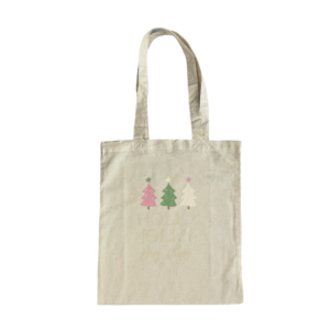 Holly Jolly Dog Vibes Natural Cotton Tote Bag
